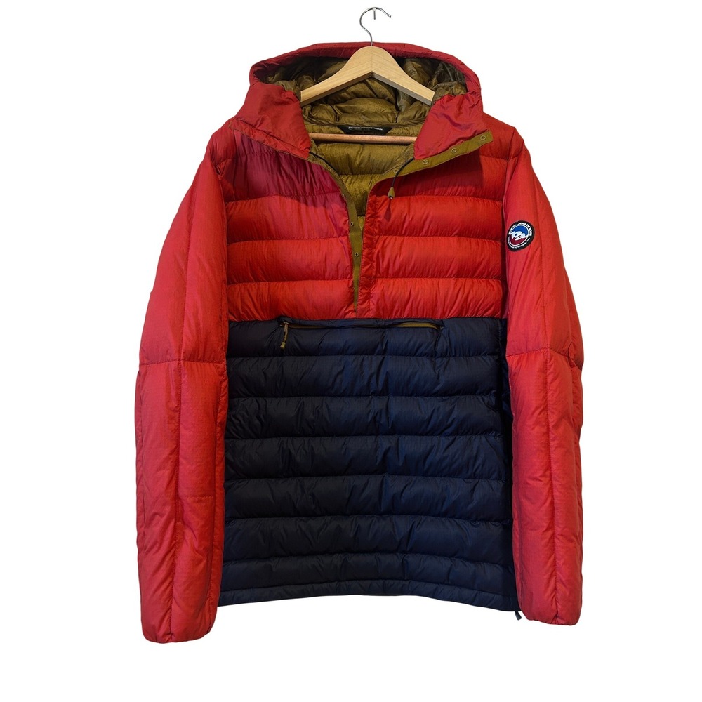 Big Agnes Red Blue Elephant Cagoule Sz M Down Puffer Anorak Jacket Gorpcore Ski